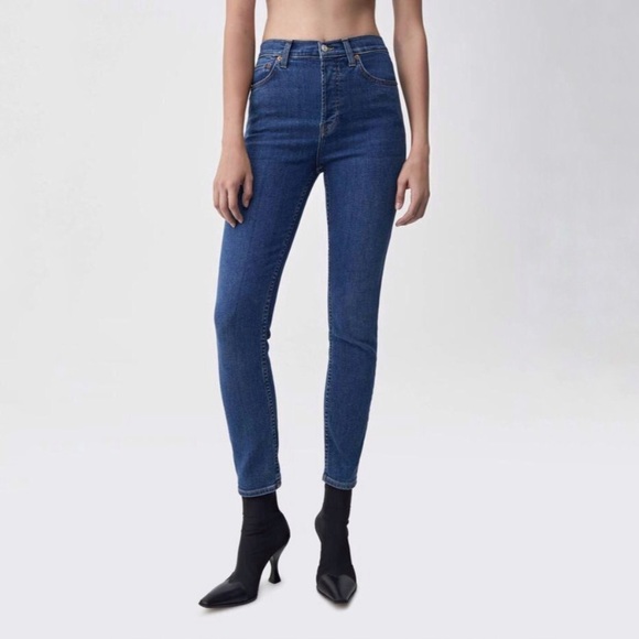 redone ultra stretch high rise ankle crop